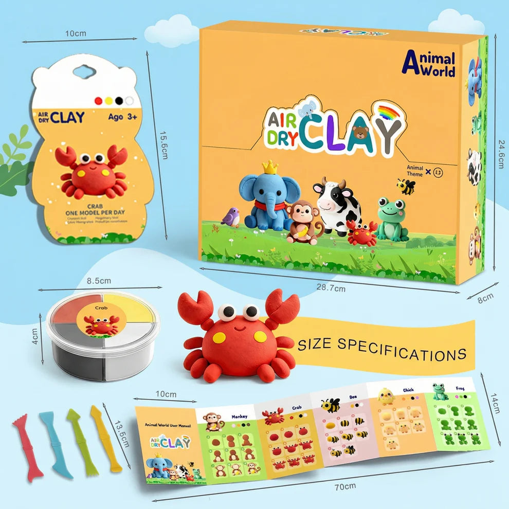 Air Dry Animal Clay Craft Kit