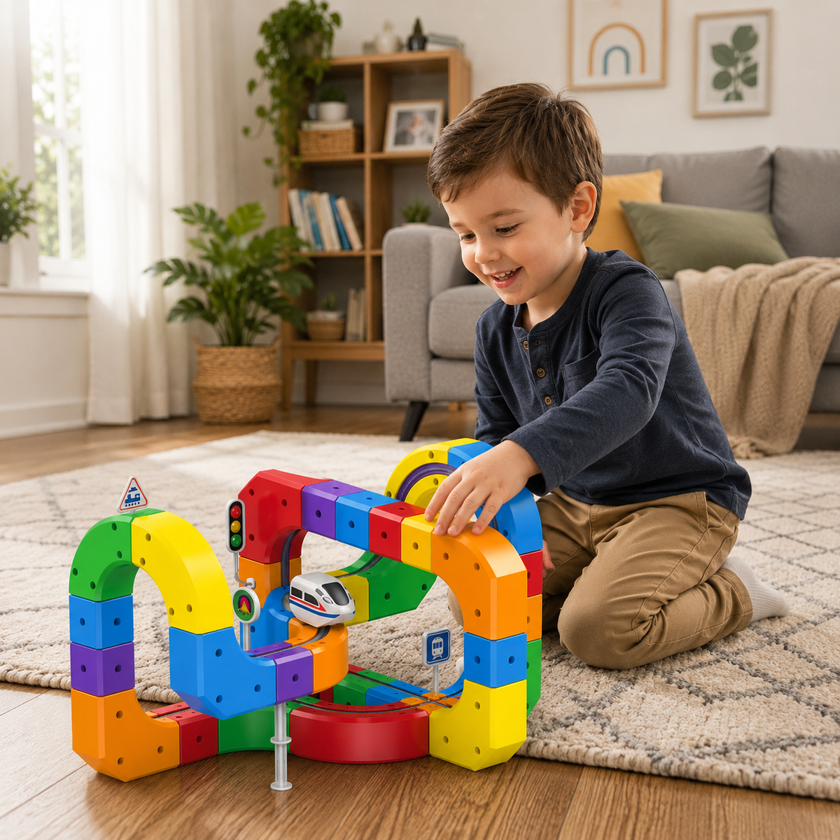 Magnetic Train Track Building Set for Kids