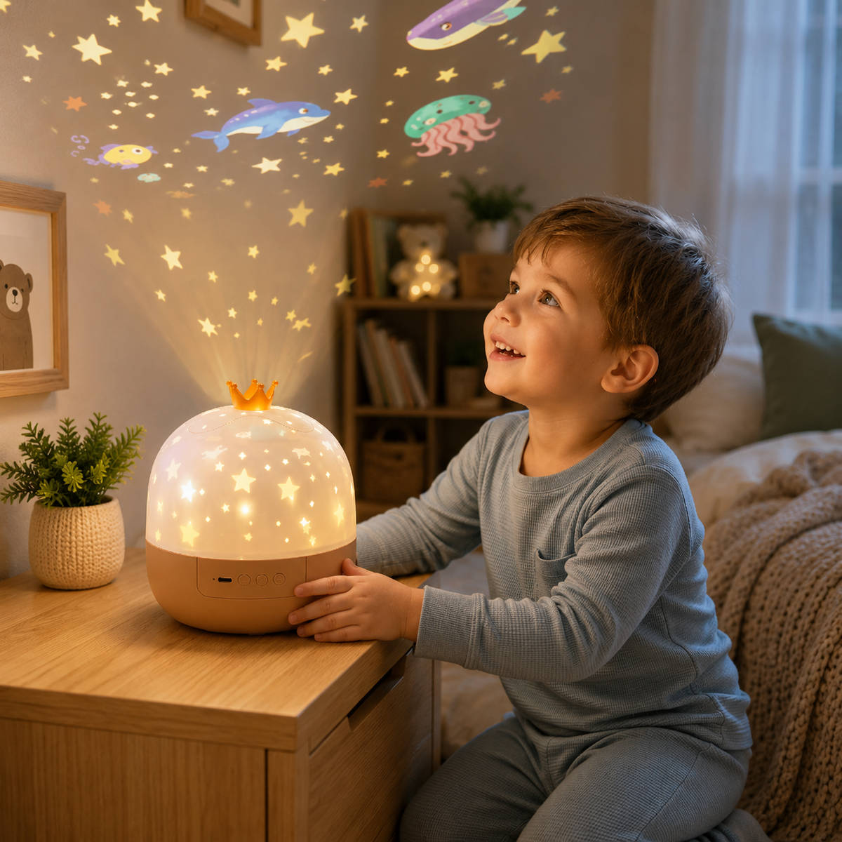 2-in-1 Kids Night Light & Ocean Projector