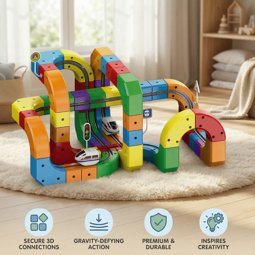 Magnetic Train Track Building Set for Kids