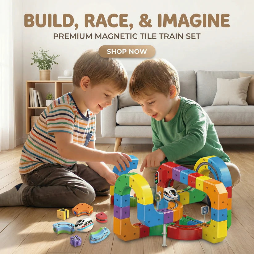 Magnetic Train Track Building Set for Kids