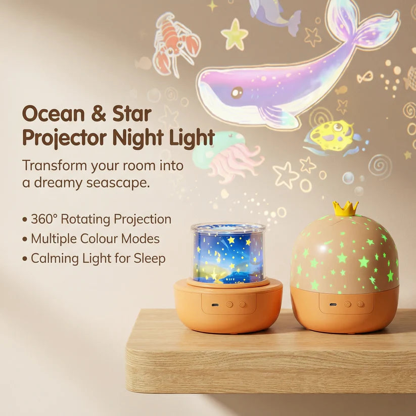 2-in-1 Kids Night Light & Ocean Projector