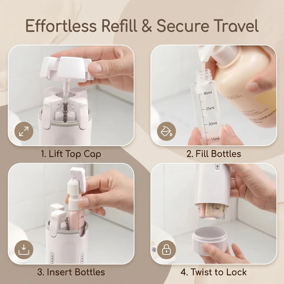 4-in-1 Travel Cosmetics Dispenser
